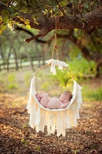 Image of Newborn Muslin Hammock Photo Prop - Another Woodsy Wonders Original!!
