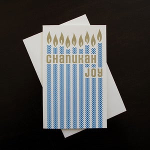 Image of 1513B - chanukah joy letterpress card - set of 6