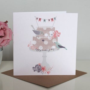 Image of 'Mr & Mrs' Wedding Cake Card