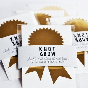 Image of Gold Foil Award Ribbon Stickers