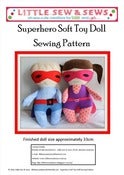 Image of PDF Sewing Pattern Superhero Soft Toy Doll - photo tutorial - e-file - BOY & GIRL VARIATIONS
