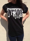 Image of INVADA 'skeleton in glasses' BLACK T-SHIRT