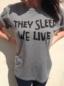 Image of INVADA 'they sleep we live' GREY T-SHIRT front & back print