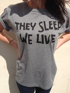 Image of INVADA 'they sleep we live' GREY T-SHIRT front & back print