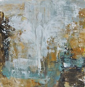 Image of Original art by Melissa Payne Baker - 8"x8" Angel in Aqua