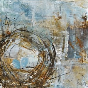 Image of Original art by Melissa Payne Baker - 8"x 8" Nest in Gold and Blue