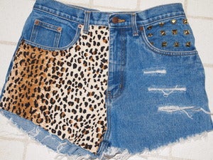 Image of High Waisted Leopard Shorts