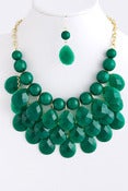 Image of Green J. Crew Inspired Droplet Necklace and Earring set: Navy