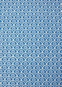 Image of "Fan" handprinted fabric {blue}