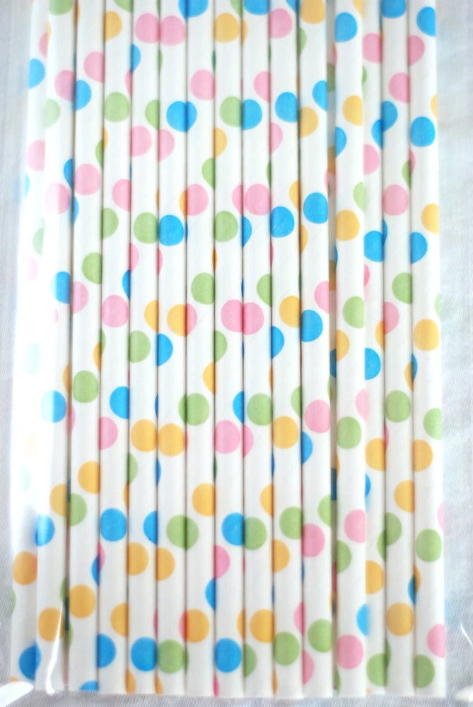 Image of Polka Dot Paper Straws
