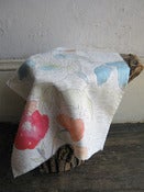 Image of Field of Flowers - Teal and Red Blossoms Decorative Towel