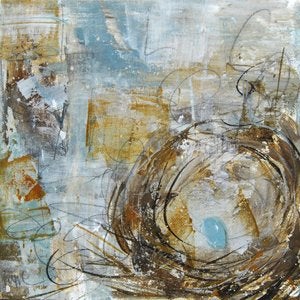 Image of Original art by Melissa Payne Baker - 8"x 8" Nest in Blue and Gold