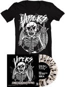 Image of The Vipers / The Catastrophe<br>'Split'<br>7" (Vinyl) [Clear w/ Black Splatter] & T-Shirt