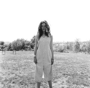 Image of vintage striped linen shirtdress