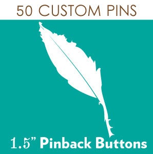 Image of 50 Custom Pinback Buttons great for Weddings & Theme Parties