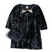 Image of Studded Suede Mid-sleeve Dress