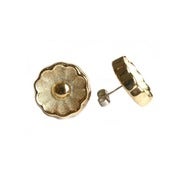 Image of vintage gold flower button stud earrings