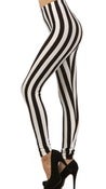 Image of Black and white striped leggings