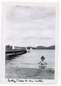 Image of BETSY TAKES TO THE WATER DOES YOGA VINTAGE SNAPSHOT PHOTO