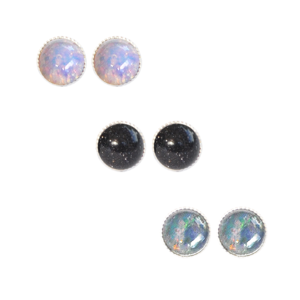 Image of Nebulah. Tiny Semi Precious Stone Earrings