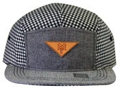 Image of Stacked Logo 5 Panel Leather - Black