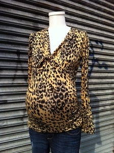 Image of Lilac Maternity Elyse Cheetah Print Top