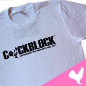 Image of COCKBLOCK White Logo Tee