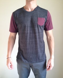Crew Neck w/ Pocket Burgundy 
