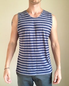 Muscle Tee Stripes Blue
