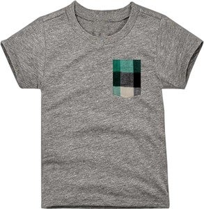 Image of Plaid Pocket Tee Heather Gray