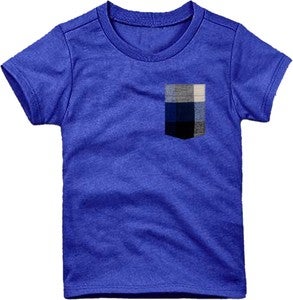 Image of Plaid Pocket Tee Heather Royal
