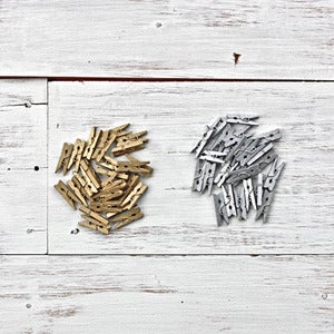 Image of Metallic Tiny Wooden Pegs