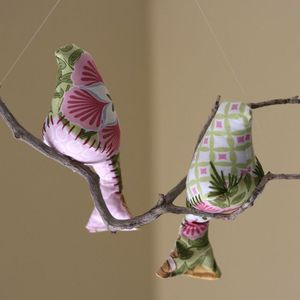 Image of Garden Pinks Bird Mobile Duo {TOP SELLING FABRIC COMBO}