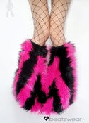 Image of Striped fluffies pink and black