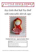 Image of PDF Sewing Pattern Izzy Little Red Riding Hood Soft Toy Doll - photo tutorial - e-file