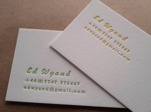 Image of 2 Font Letterpress Business Cards - set of 100