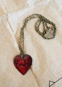 Image of Red Personalised Heart Enamel Name Necklace