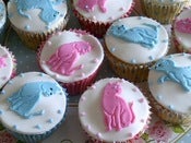 Image of Pink & Blue Cat Cupcakes Box of 6