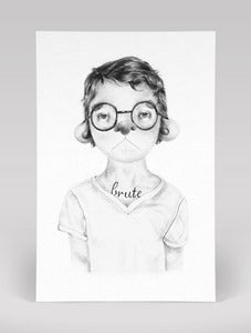 Image of Boy With Brute Tattoo Postcard Print