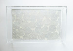 Image of Silver // Natural Mums Lucite Tray with Handles