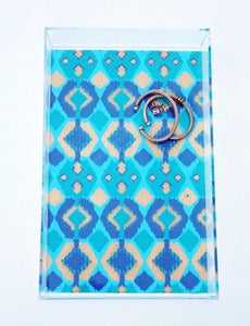 Image of Peacock Blue // Gold Ikat
