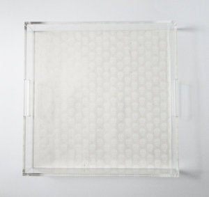 Image of Alexander McQueen Inspired Skull Pattern Lucite Tray with Handles