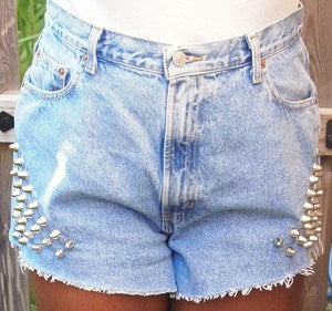 Image of High Waisted Triangular Pattern With Silver Spikes