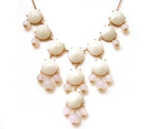 Image of Bubble Necklace: White with Clear beads