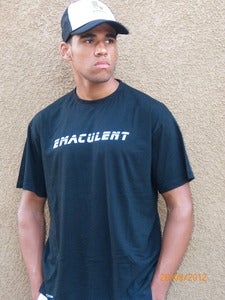 Image of Bright Music  "Emaculent" White on Black T-Shirts $ 9.99