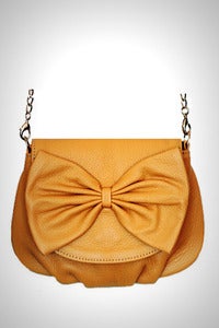 Image of 'Yellow the Bow' Leather Mini Shoulder Bag
