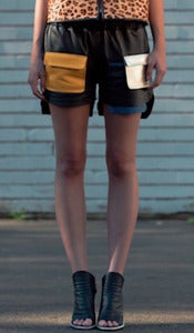 Image of ABSTRACT leather short