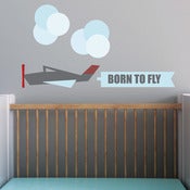 Image of Modern Airoplane Fabric Wall Decal Decor Sticker Kids Nursery Bedroom