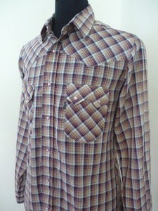 Image of Levi's plaid western-cut cowboy shirt