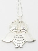 Image of STERLING SILVER OWL PENDANT NECKLACE